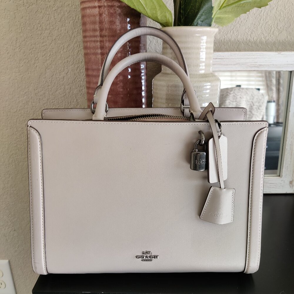 COACH Zoe Carryall Purse - Light Grey